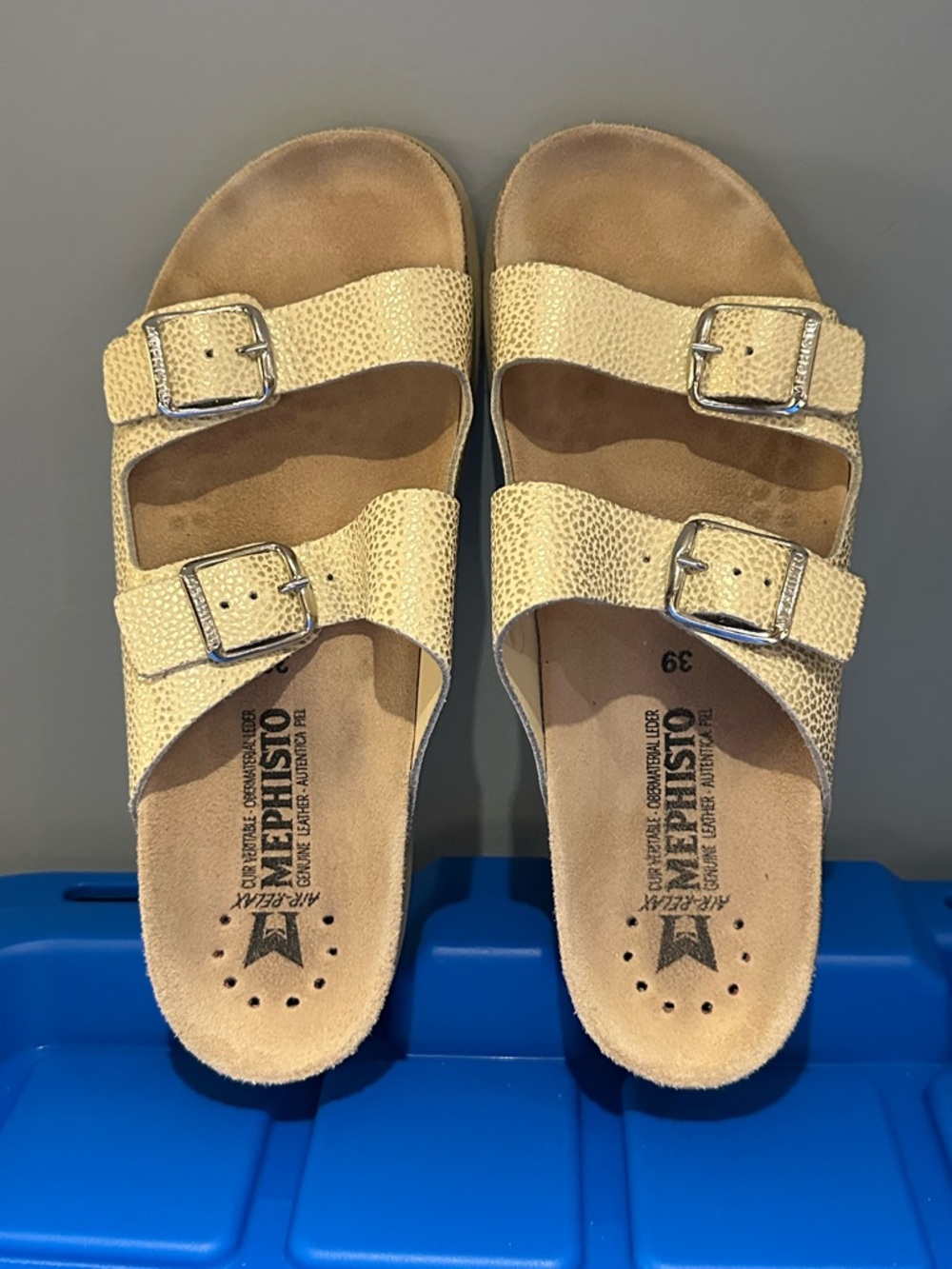 Mephisto Metallic Double-Buckle Sandals